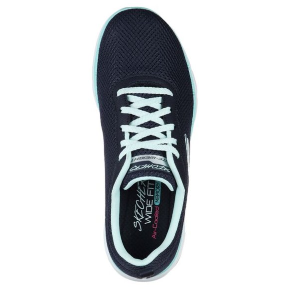 Skechers Navy/Aqua Memory Foam Tennis Shoe Sneakers - Picture 3 of 4